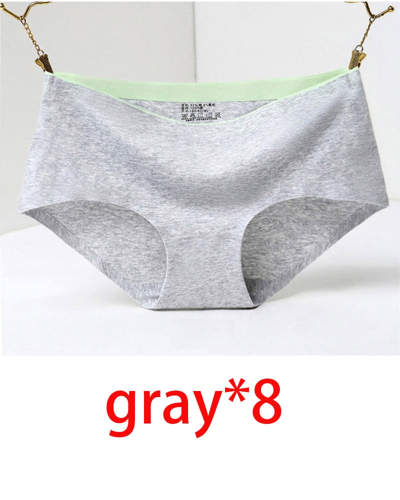 8Pcs Briefs for Women fashion sexy woman panties Solid seamless underpants  cpanties for women cotton underwear girl knickers