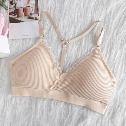 Women Push Up Bra Bralette Thin Shoulder Strap Underwear Fitness Lace Bras Tube Tops