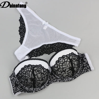 Wholesale VS New Sexy Bras Sets Push Up Lace V ABC Cup Pink White Female Lingerie Underwear For Girls